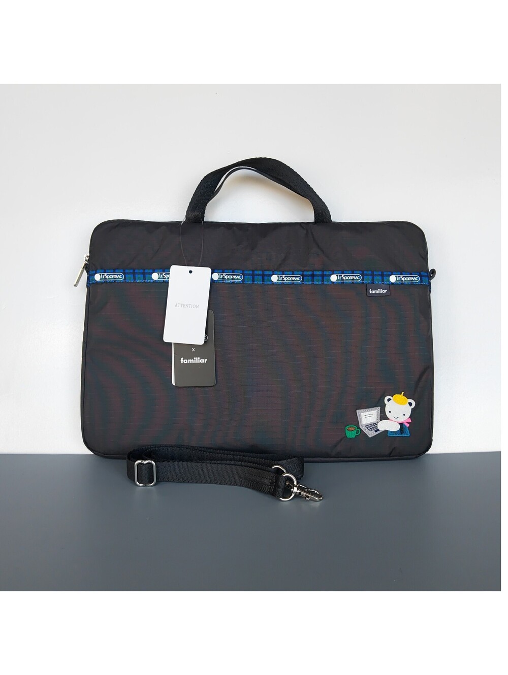 LeSportsac x Familiar Laptop Case Shoulder Bag Black NWT